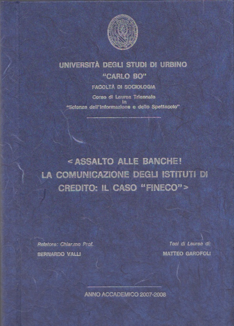 Scrivere Tesi Di Laurea A Pagamento