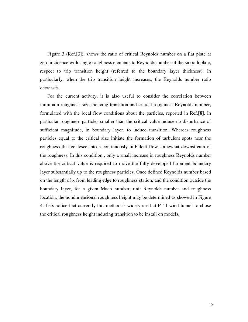 Estratto dalla tesi: Determination of critical distributed roughness height inducing transition on AEDC cone at transonic/supersonic speed in CIRA PT-1 Wind Tunnel