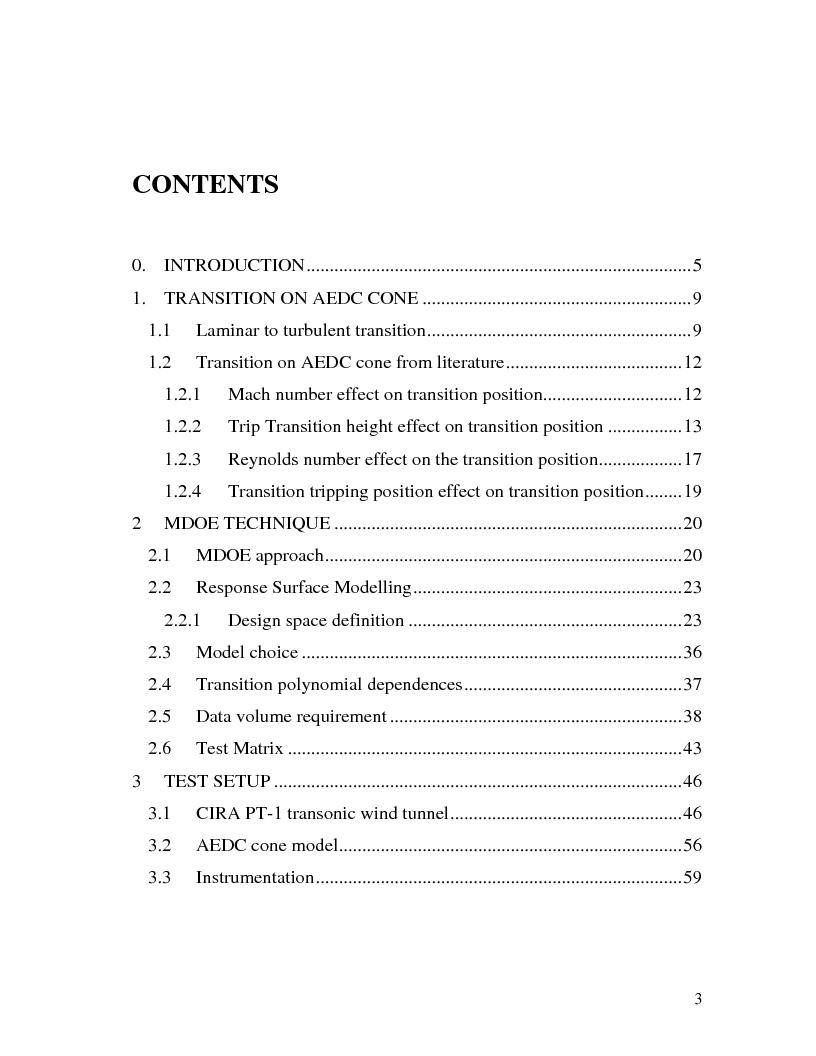 Indice della tesi: Determination of critical distributed roughness height inducing transition on AEDC cone at transonic/supersonic speed in CIRA PT-1 Wind Tunnel, Pagina 1