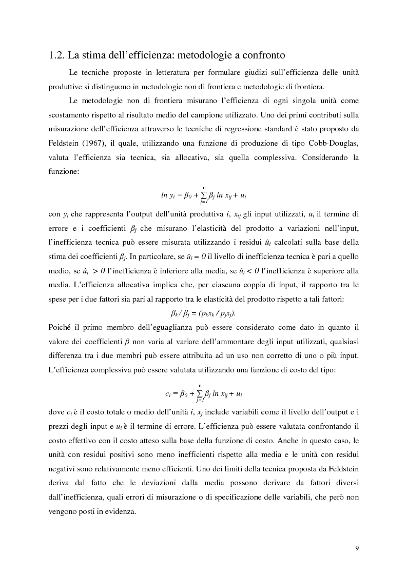 Anteprima della tesi: L'efficienza del settore pubblico: analisi empirica sui capoluoghi di regione italiani, Pagina 7