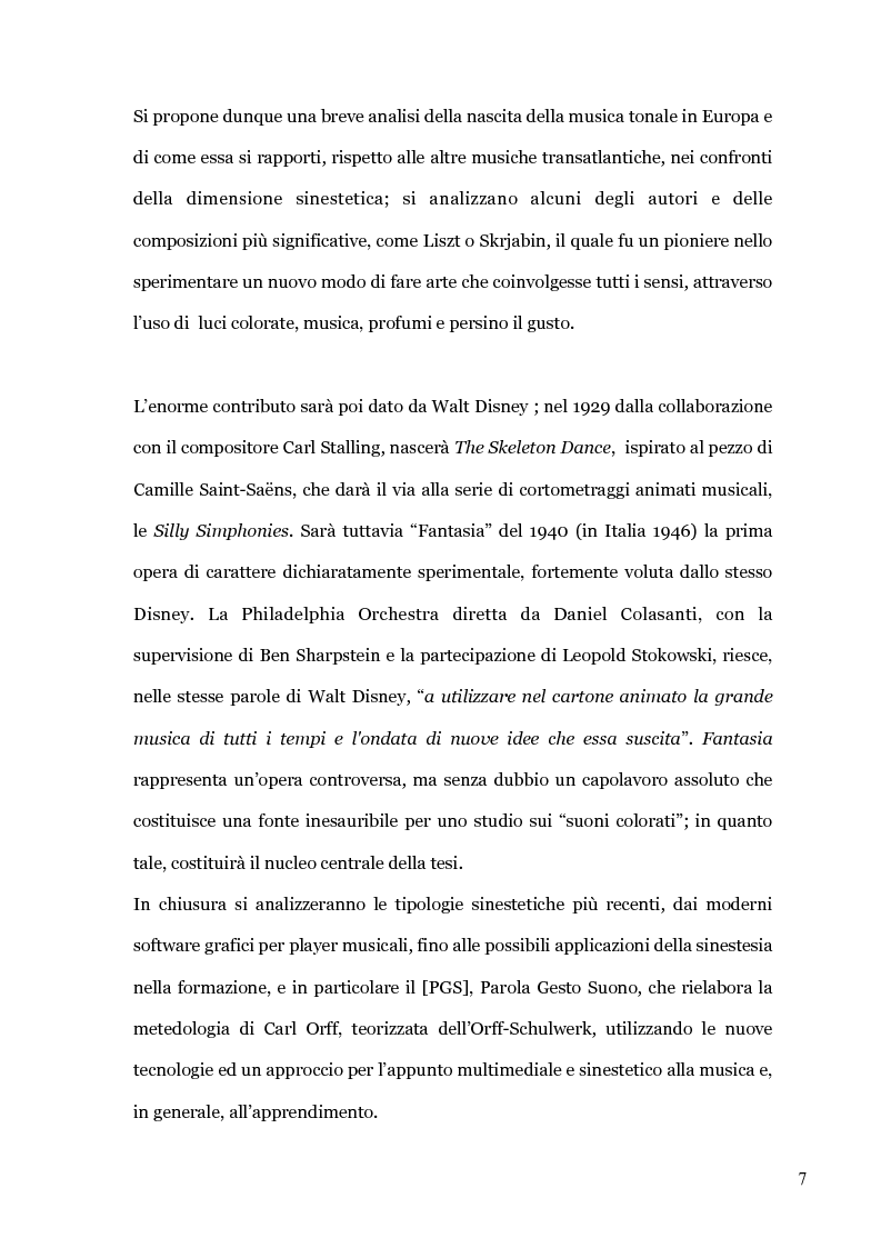 Anteprima della tesi: Il colore dei suoni. Un incantesimo percettivo. , Pagina 5
