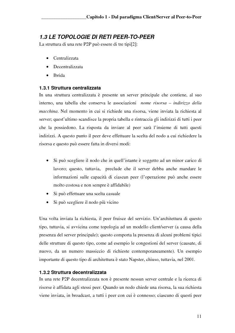 Anteprima della tesi: Prototipo di file sharing basato su tecnologia JXTA e reti Peer-to-Peer, Pagina 9