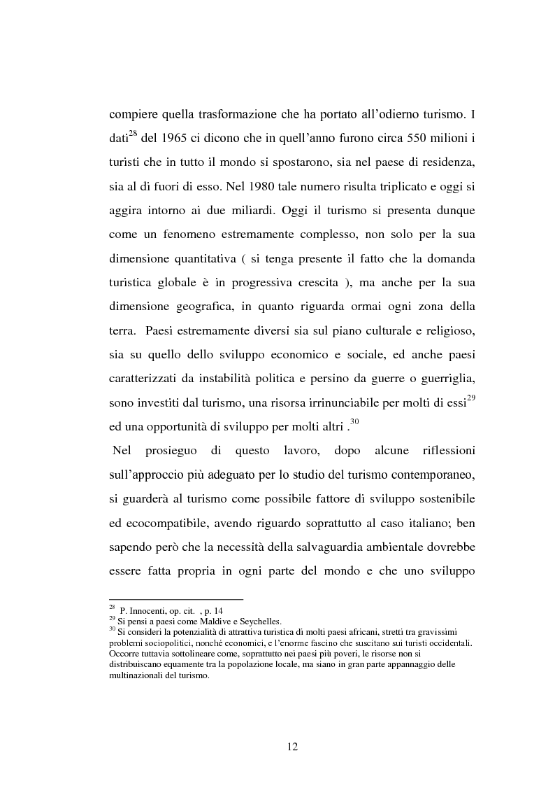 Estratto dalla tesi: Multidimensionalità e sostenibilità del turismo contemporaneo