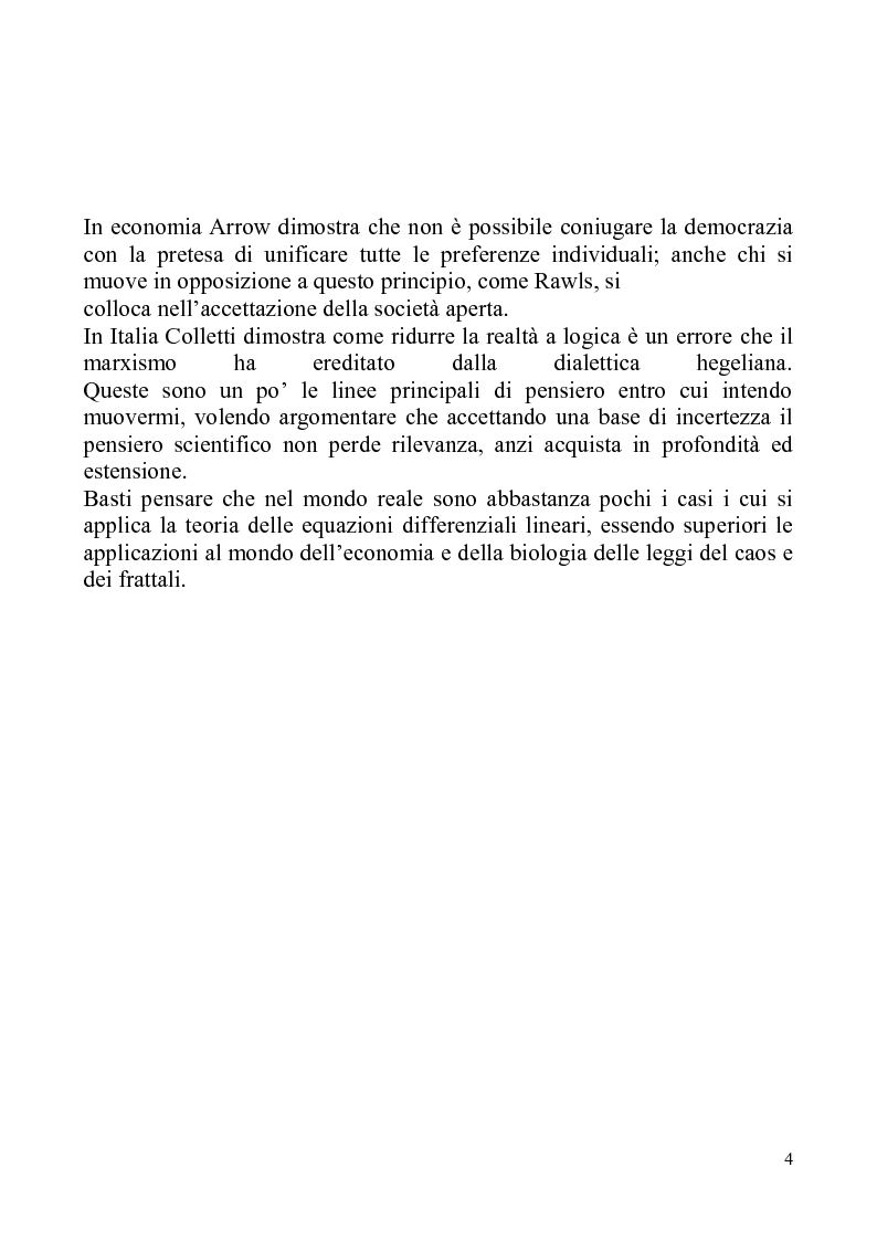 Anteprima della tesi: Determinismo e incertezza nelle scienze fisiche e sociali, Pagina 5