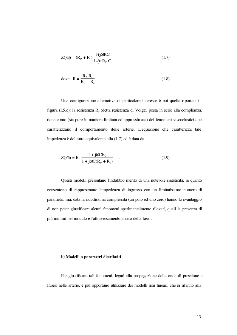 Anteprima della tesi: Analisi dell'impedenza di ingresso dell'aorta discendente mediante linea idraulica viscoelastica chiusa su un carico complesso, Pagina 10