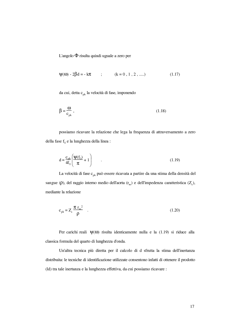 Anteprima della tesi: Analisi dell'impedenza di ingresso dell'aorta discendente mediante linea idraulica viscoelastica chiusa su un carico complesso, Pagina 14