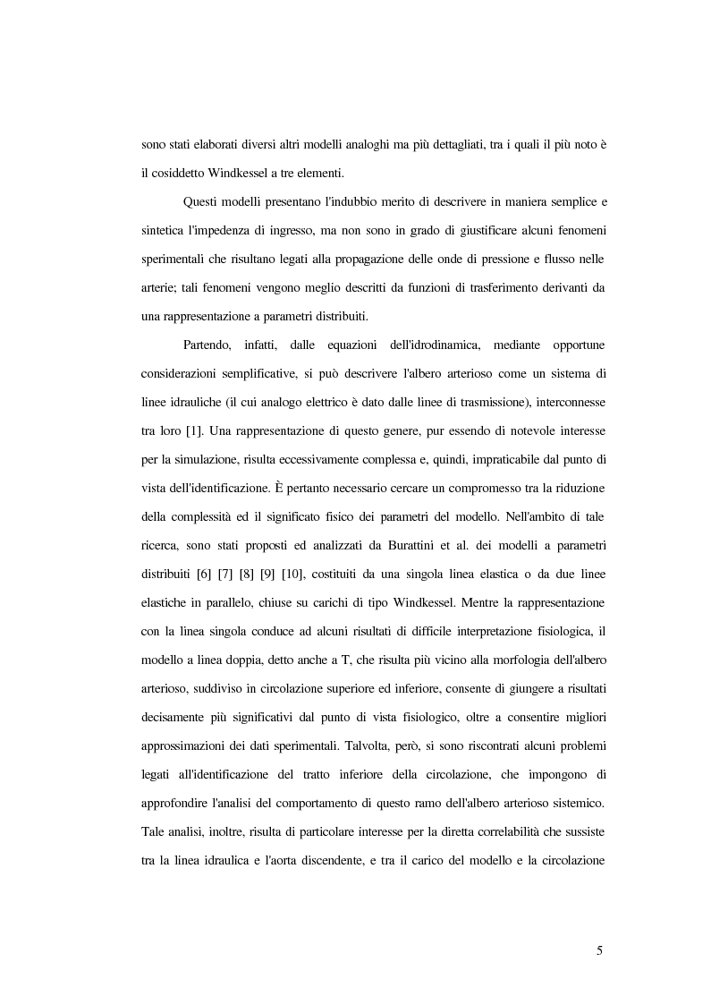 Anteprima della tesi: Analisi dell'impedenza di ingresso dell'aorta discendente mediante linea idraulica viscoelastica chiusa su un carico complesso, Pagina 2