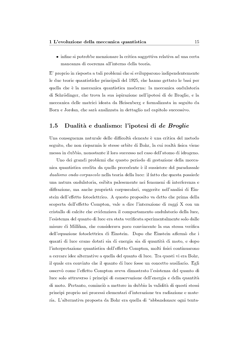 La meccanica delle matrici di Heisenberg Estratto tesi