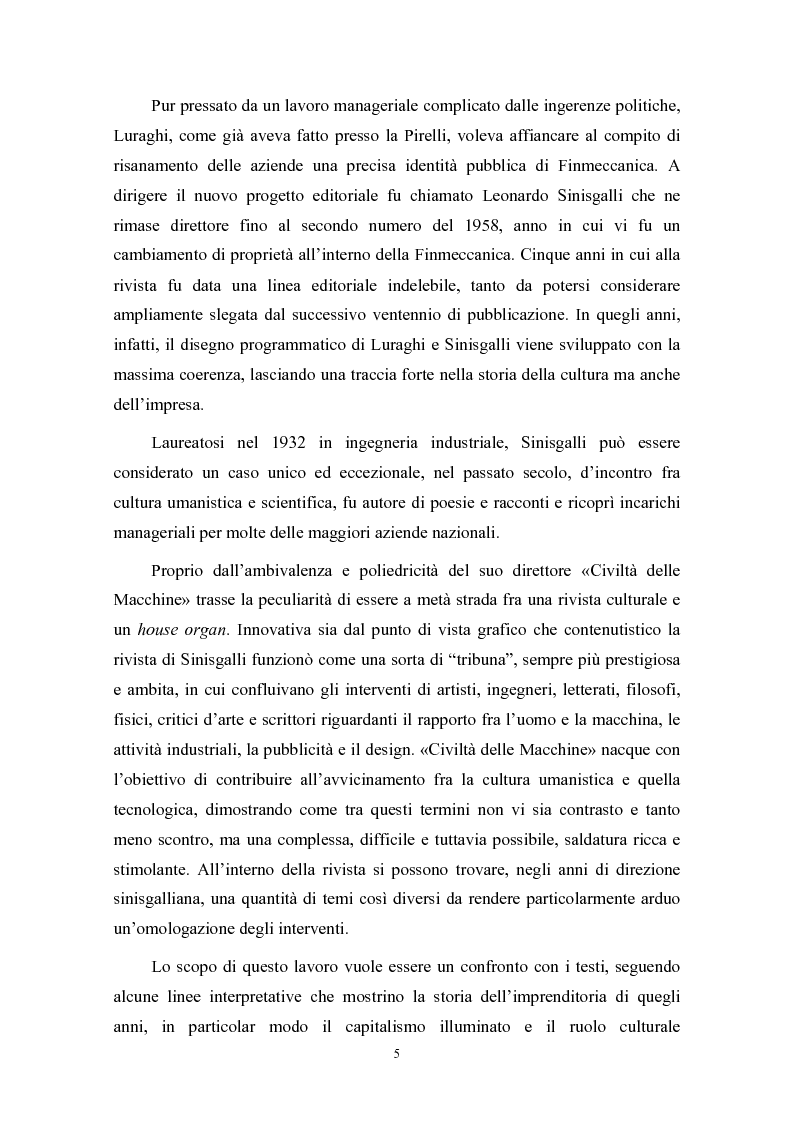 Anteprima della tesi: Impresa e cultura. «Civiltà delle Macchine» e la letteratura industriale, Pagina 5