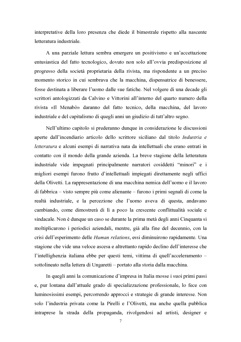 Anteprima della tesi: Impresa e cultura. «Civiltà delle Macchine» e la letteratura industriale, Pagina 7