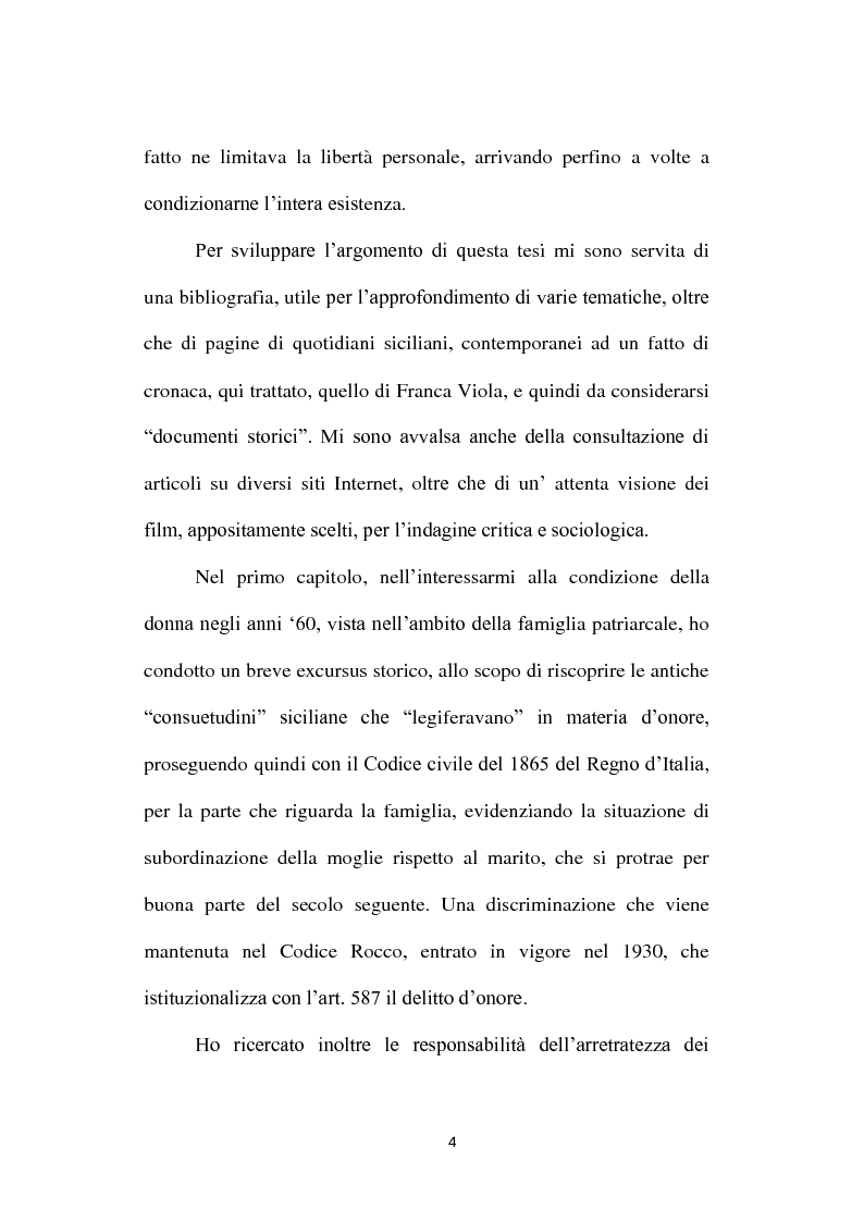 Anteprima della tesi: La condizione della donna siciliana e il cinema degli anni Sessanta, Pagina 4