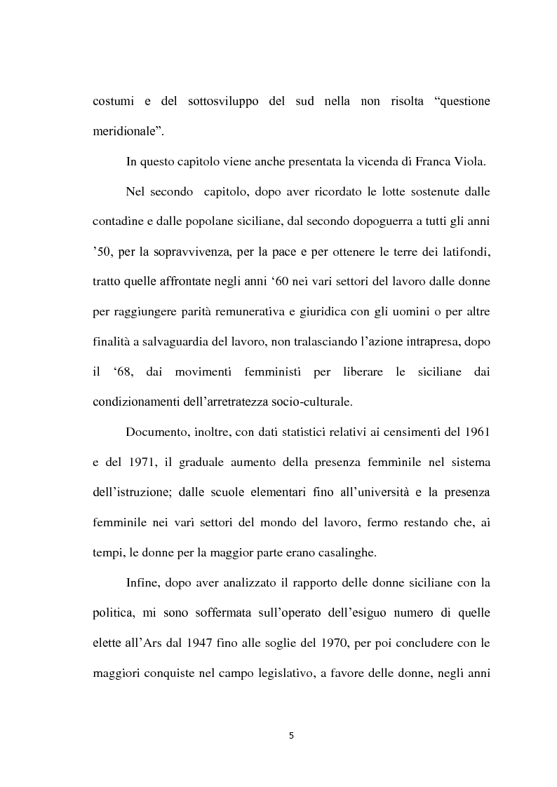 Anteprima della tesi: La condizione della donna siciliana e il cinema degli anni Sessanta, Pagina 5