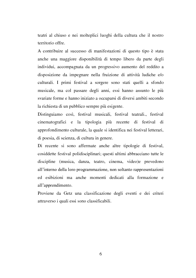 Anteprima della tesi: La valutazione di impatto socio-economico dei Festivals musicali, Pagina 5