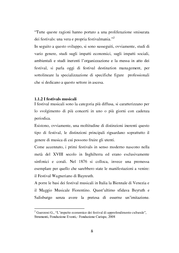 Anteprima della tesi: La valutazione di impatto socio-economico dei Festivals musicali, Pagina 7