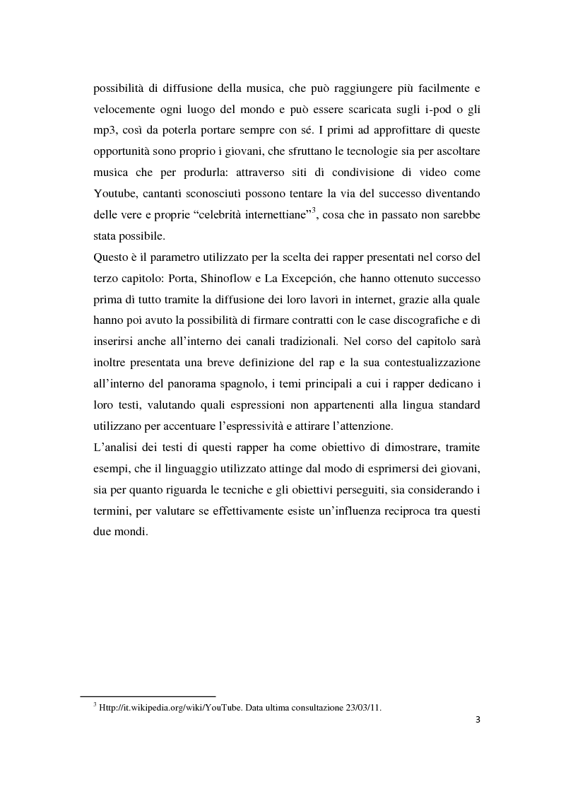Anteprima della tesi: Gli strumenti espressivi dei giovani: linguaggio e musica analizzati all'interno del contesto spagnolo, Pagina 3