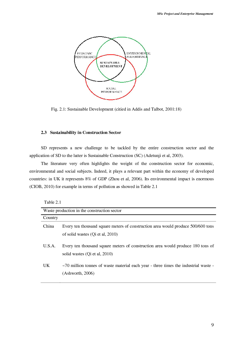 Anteprima della tesi: Sustainable Development: Application and Implications in The Construction Procurement Process According to Contractor Organisations, Pagina 3