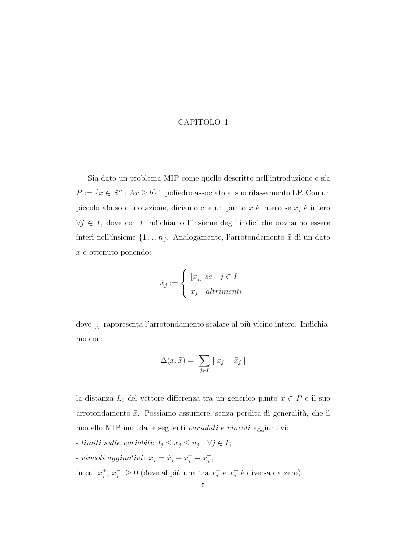 Anteprima della tesi: Il metodo ''Feasibility Pump'' per un problema MIP, Pagina 4