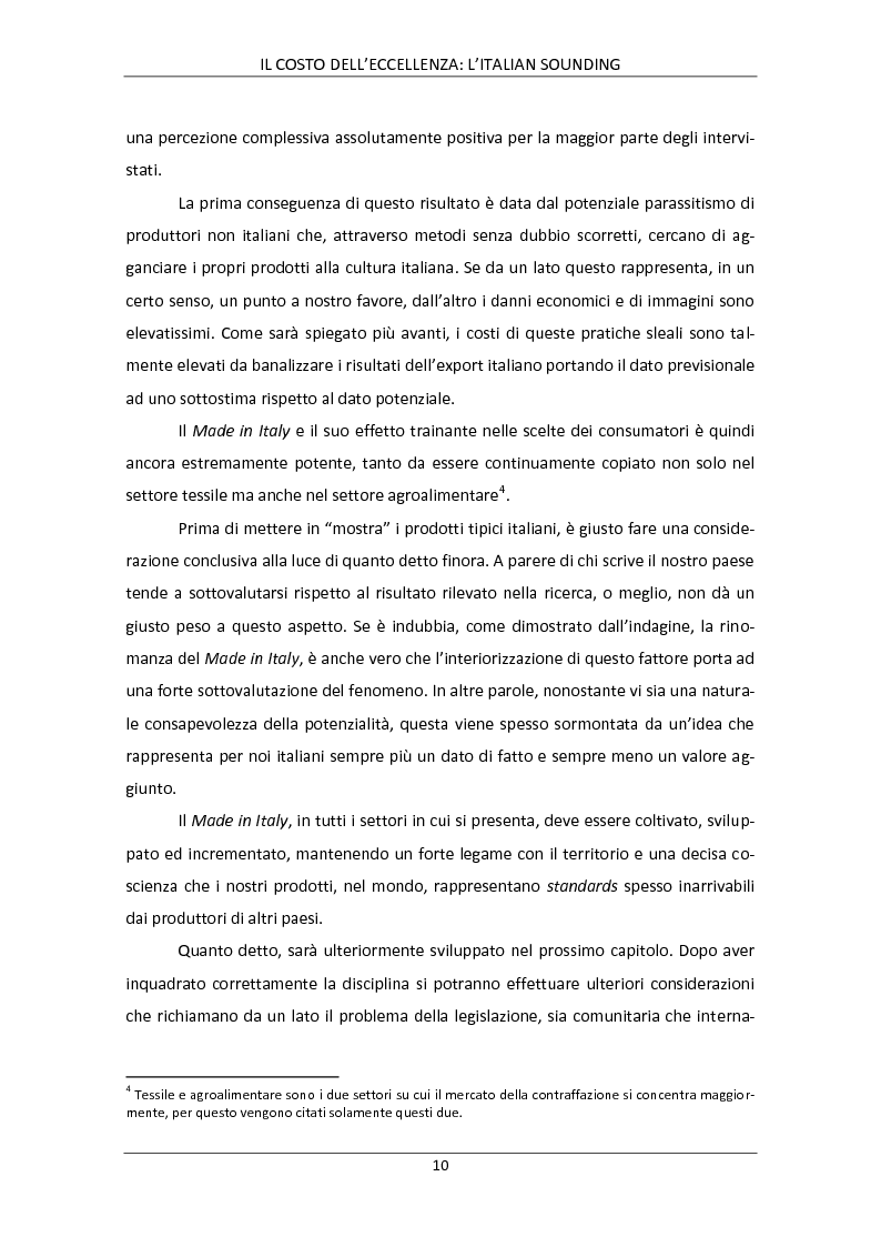 Anteprima della tesi: Il costo dell'eccellenza: l'Italian Sounding, Pagina 7