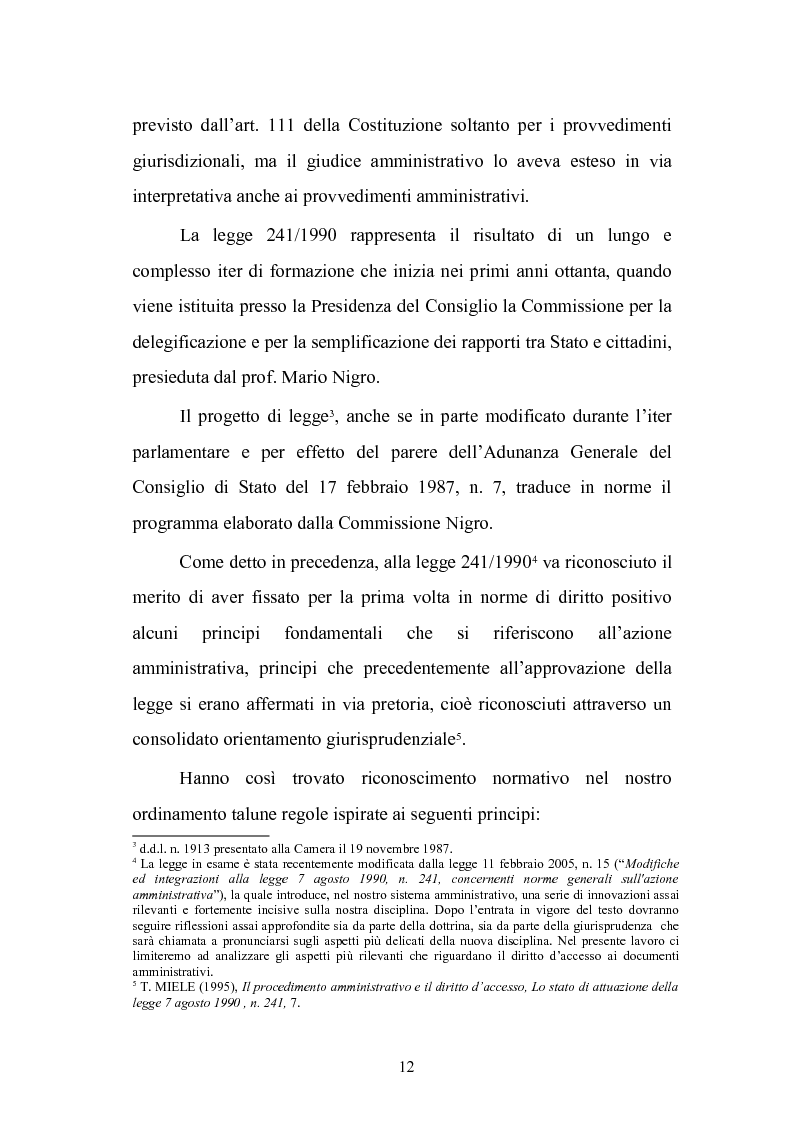 Anteprima della tesi: Tecniche di garanzia procedurali e processuali del diritto d'accesso ai documenti amministrativi, Pagina 13