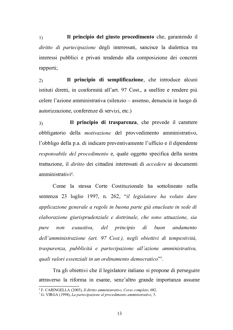 Anteprima della tesi: Tecniche di garanzia procedurali e processuali del diritto d'accesso ai documenti amministrativi, Pagina 14
