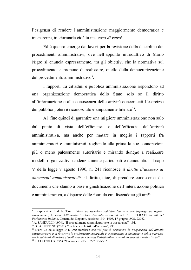 Anteprima della tesi: Tecniche di garanzia procedurali e processuali del diritto d'accesso ai documenti amministrativi, Pagina 15