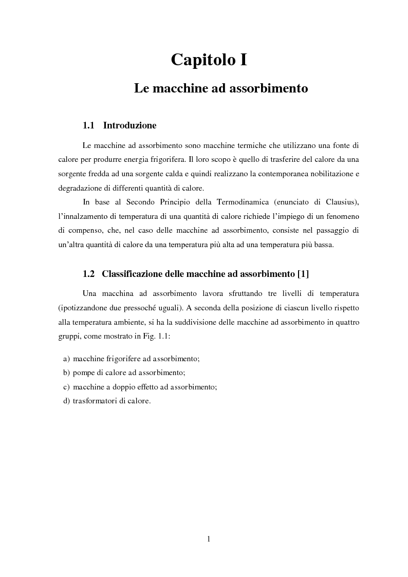 Anteprima della tesi: Messa a punto di un sistema di acquisizione dati per la valutazione delle prestazioni di una macchina ad assorbimento, Pagina 4