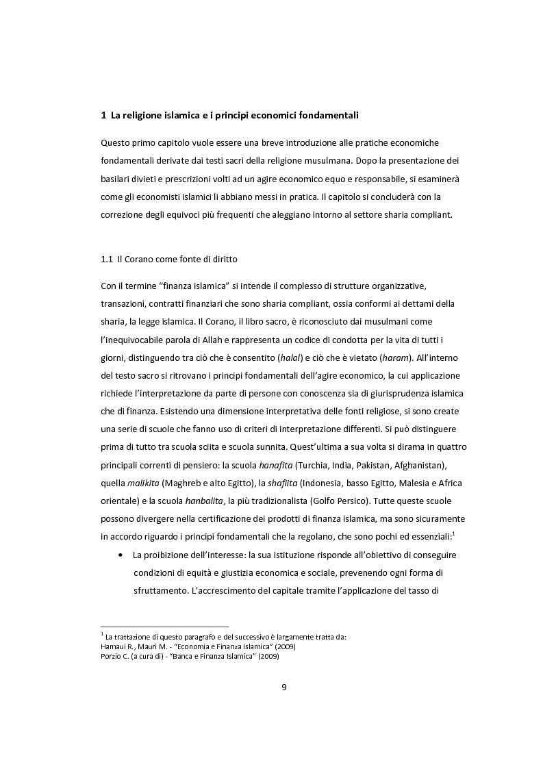 Anteprima della tesi: Lo sviluppo della banca islamica nei sistemi finanziari convenzionali, Pagina 4