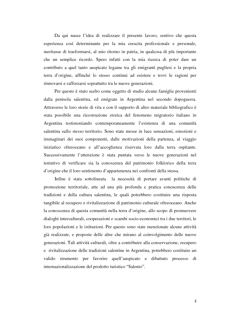 Anteprima della tesi: Gli emigranti salentini nella provincia di Buenos Aires: storie di vita e generazioni a confronto., Pagina 4