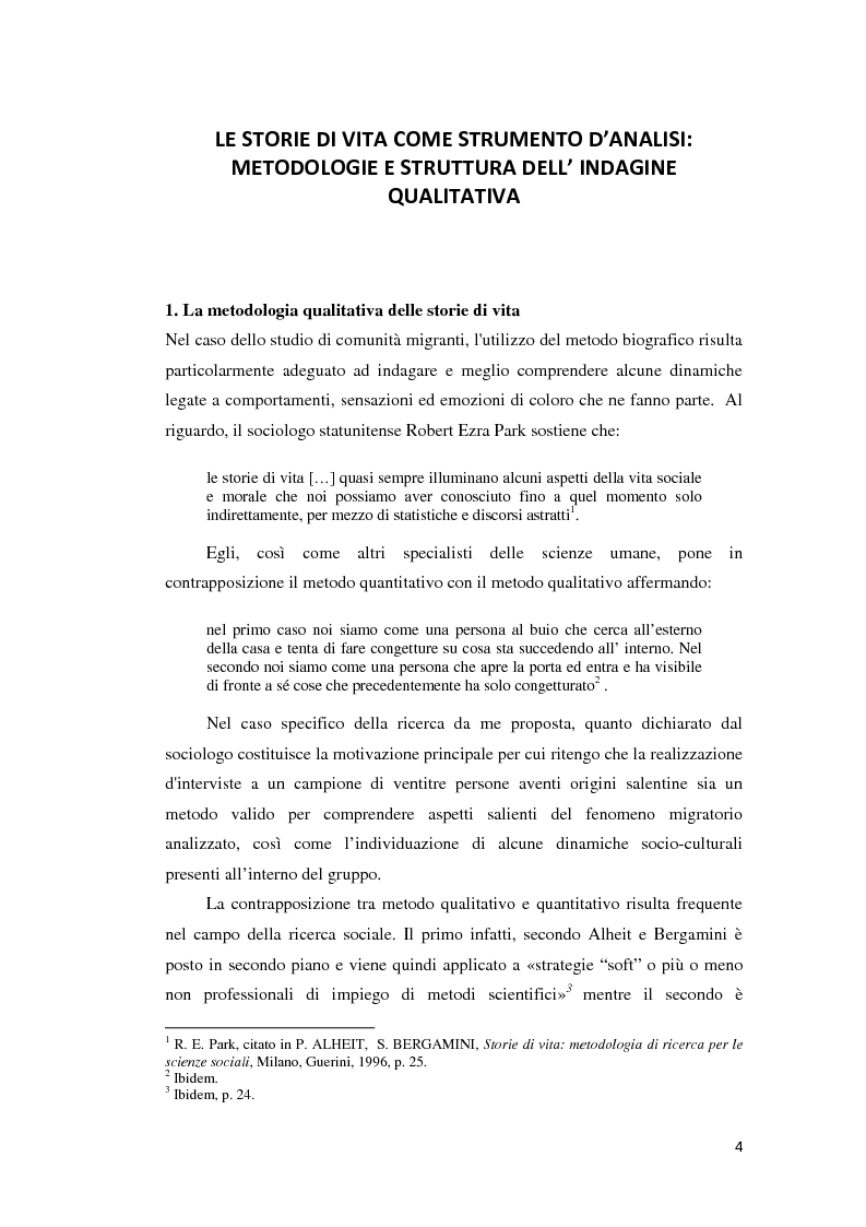 Anteprima della tesi: Gli emigranti salentini nella provincia di Buenos Aires: storie di vita e generazioni a confronto., Pagina 5
