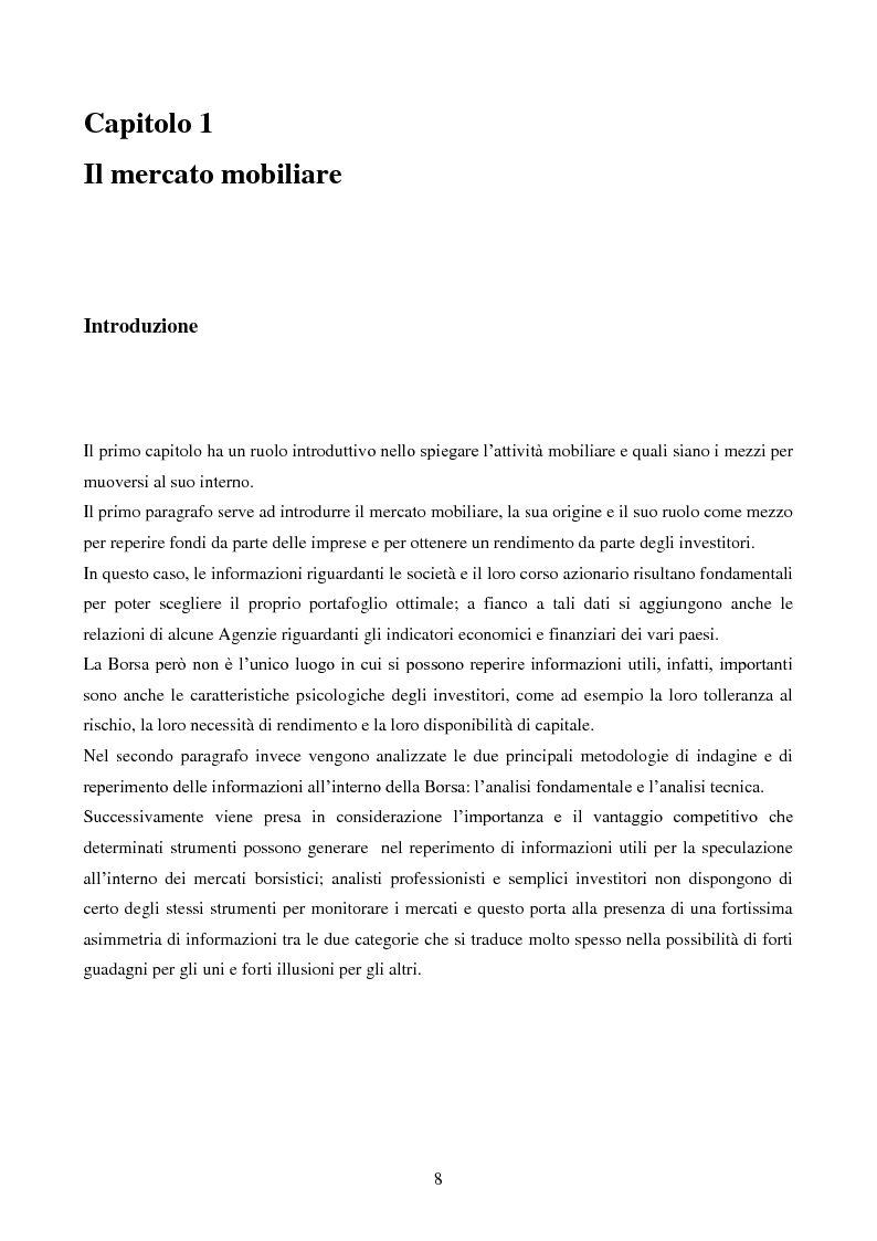 Anteprima della tesi: L’importanza dell’informazione all’interno dei mercati borsistici, Pagina 5