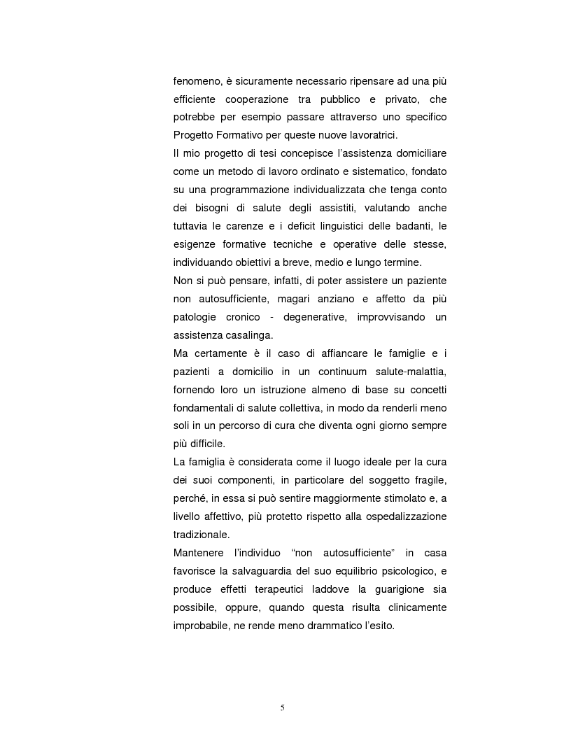 Anteprima della tesi: La Badante risorsa attiva a supporto dell'infermiere nell'assistenza domiciliare, Pagina 4
