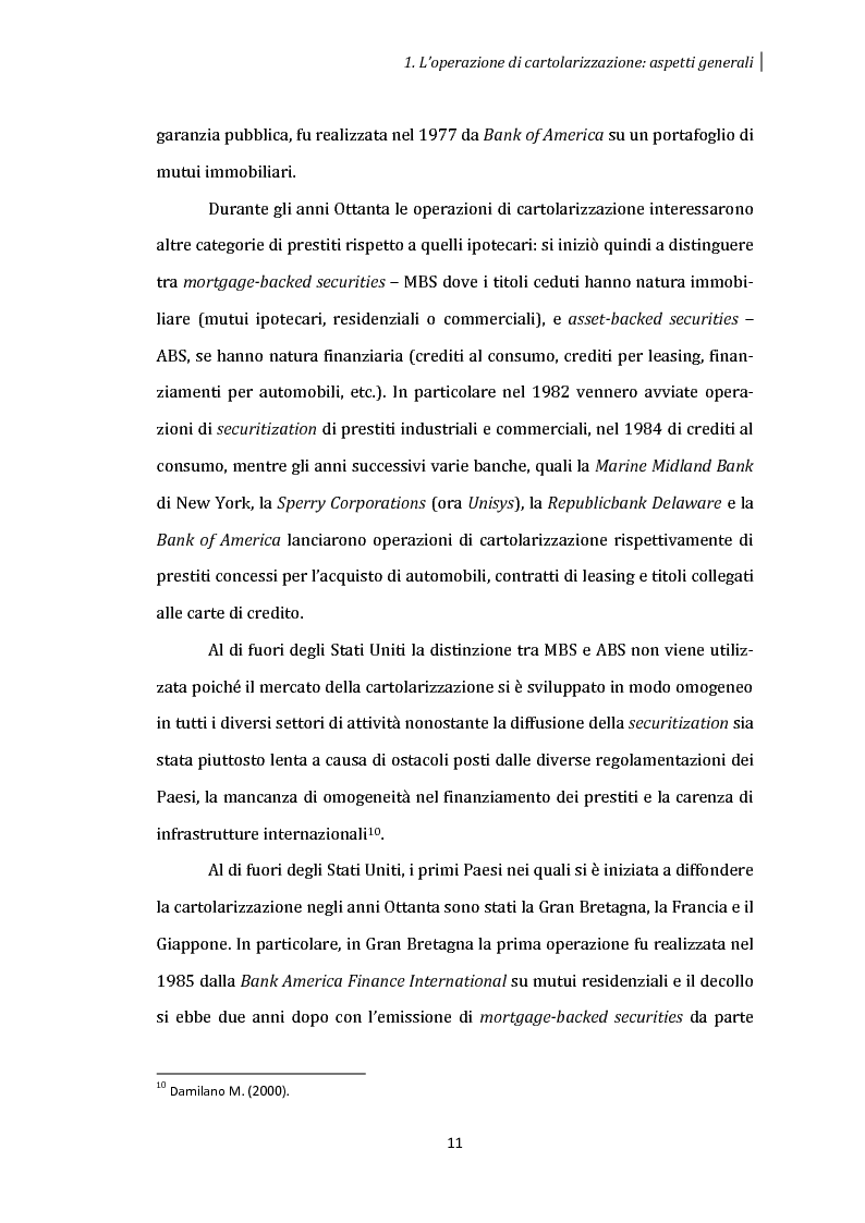 Anteprima della tesi: La cartolarizzazione dei crediti: aspetti generali dell'operazione e analisi dei principali gruppi bancari, Pagina 10