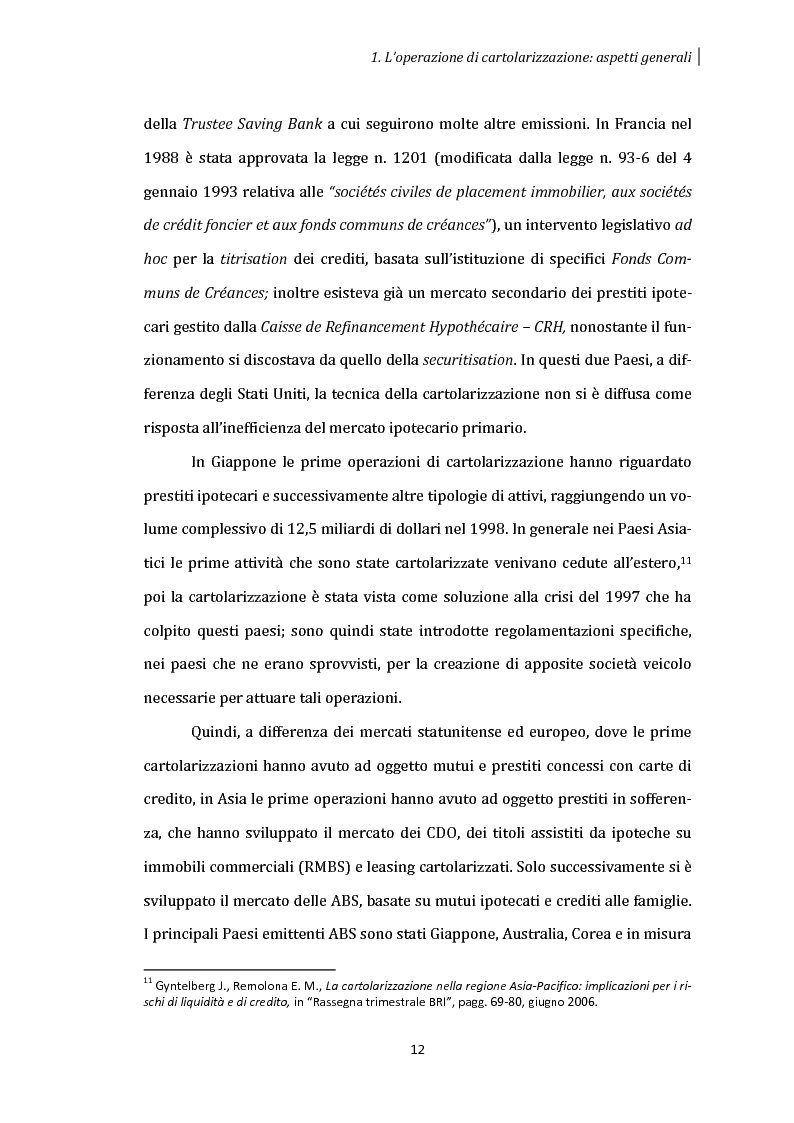 Anteprima della tesi: La cartolarizzazione dei crediti: aspetti generali dell'operazione e analisi dei principali gruppi bancari, Pagina 11