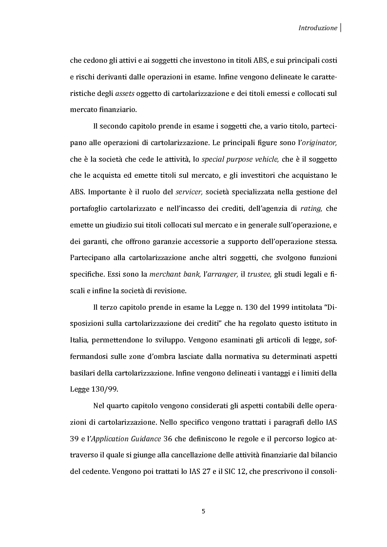 Anteprima della tesi: La cartolarizzazione dei crediti: aspetti generali dell'operazione e analisi dei principali gruppi bancari, Pagina 4