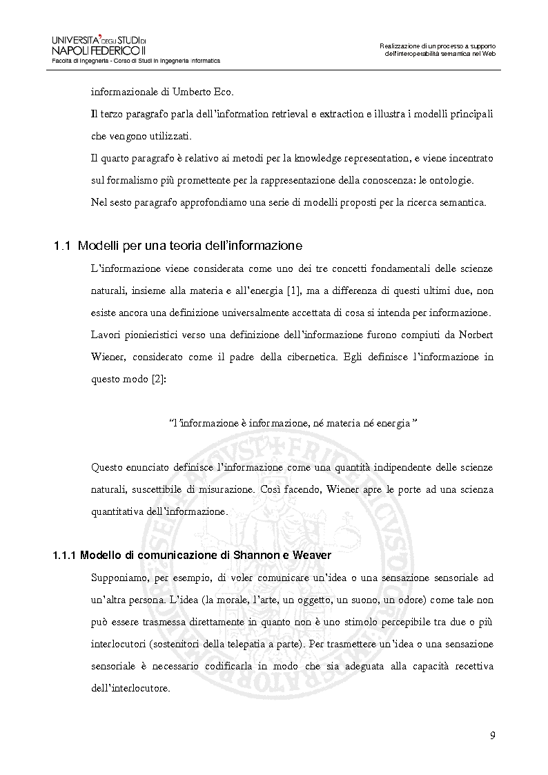 Anteprima della tesi: Realizzazione di un processo a supporto dell’interoperabilità semantica nel Web, Pagina 6