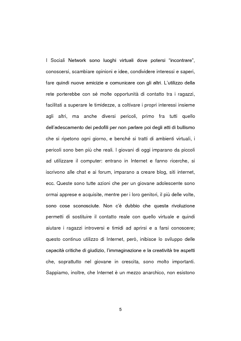Anteprima della tesi: Social Network e nuova generazione, Pagina 4