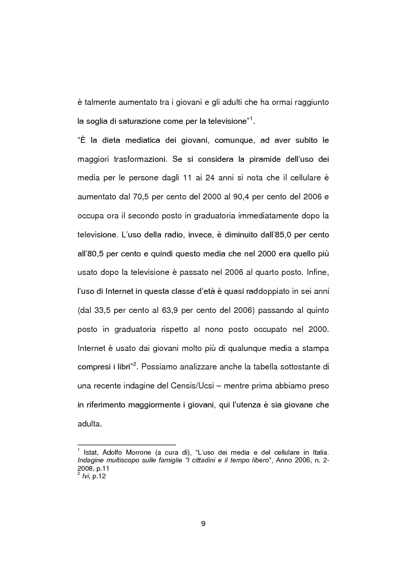 Anteprima della tesi: Social Network e nuova generazione, Pagina 8