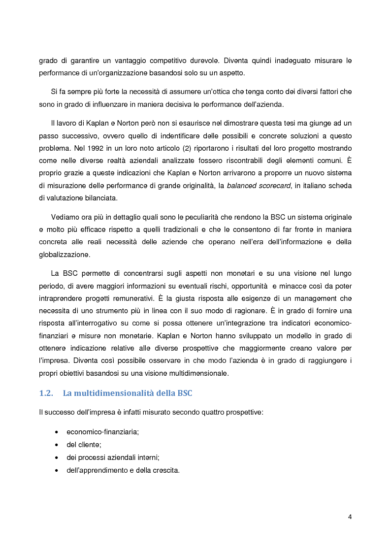 Anteprima della tesi: La Balanced Scorecard: un approfondimento della prospettiva di innovazione e apprendimento, Pagina 3
