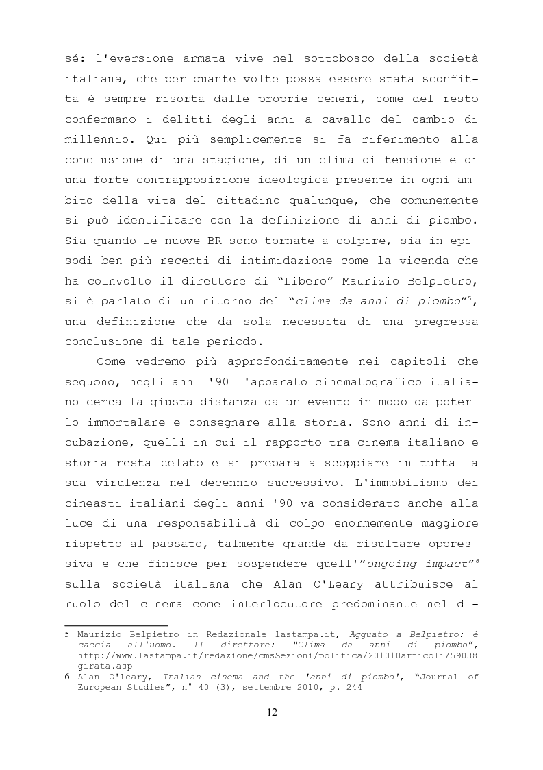 Anteprima della tesi: Gli anni di piombo visti da qui: rappresentazione e riconciliazione nel cinema italiano del terzo millennio, Pagina 10