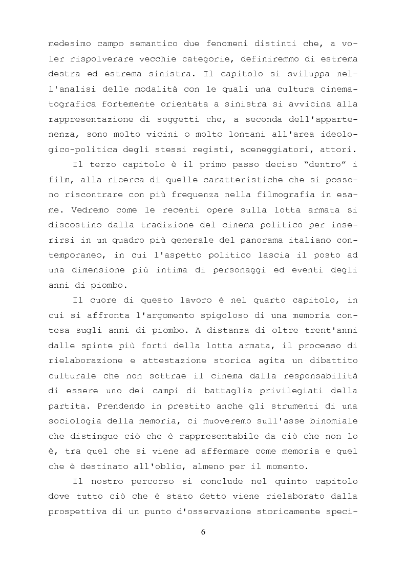 Anteprima della tesi: Gli anni di piombo visti da qui: rappresentazione e riconciliazione nel cinema italiano del terzo millennio, Pagina 4