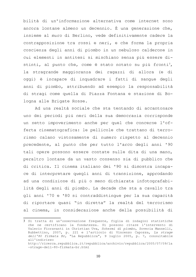 Anteprima della tesi: Gli anni di piombo visti da qui: rappresentazione e riconciliazione nel cinema italiano del terzo millennio, Pagina 8