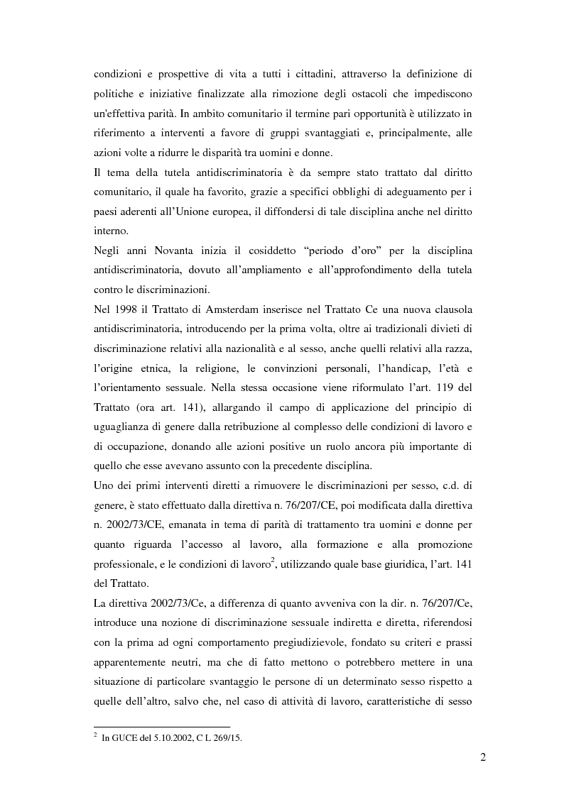 Anteprima della tesi: La tutela della lavoratrice madre nell'ordinamento nazionale, Pagina 3
