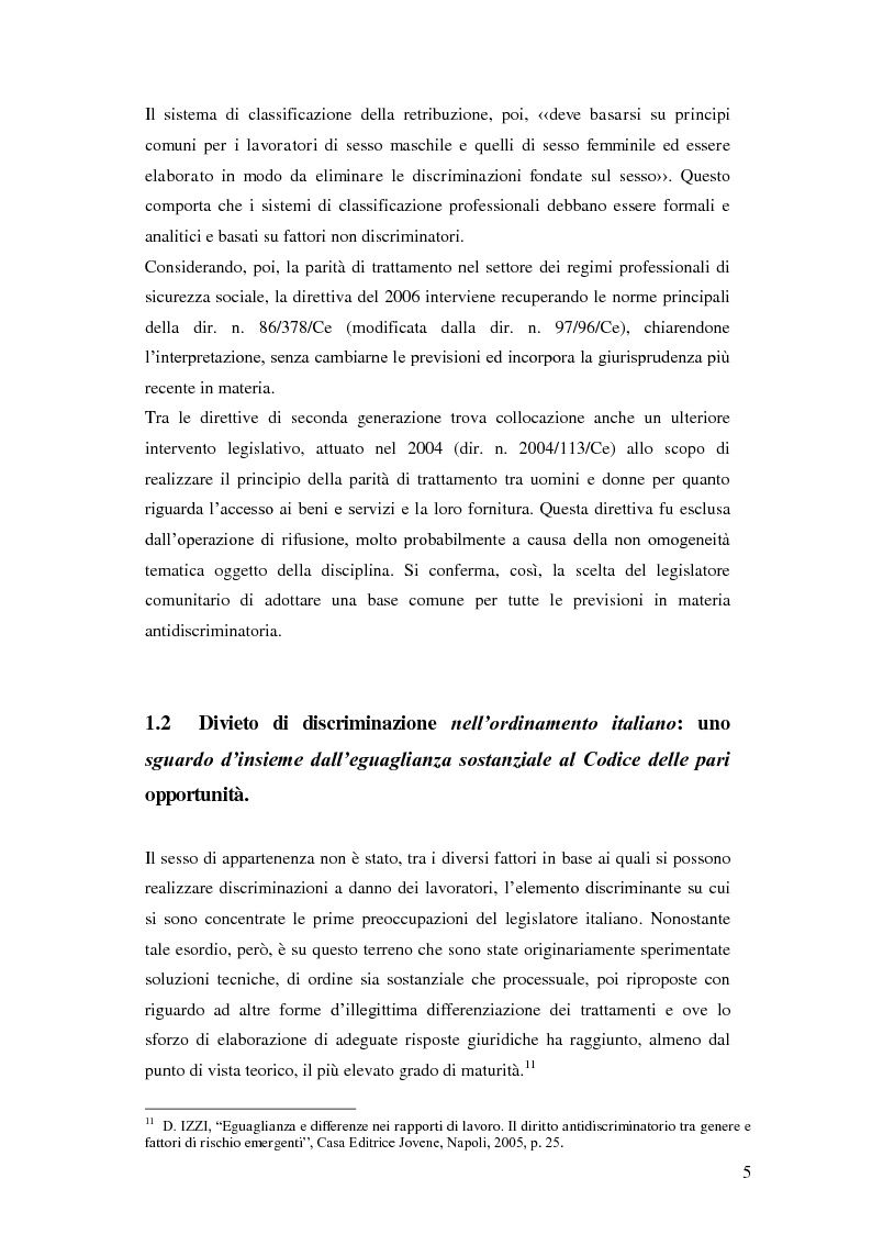 Anteprima della tesi: La tutela della lavoratrice madre nell'ordinamento nazionale, Pagina 6