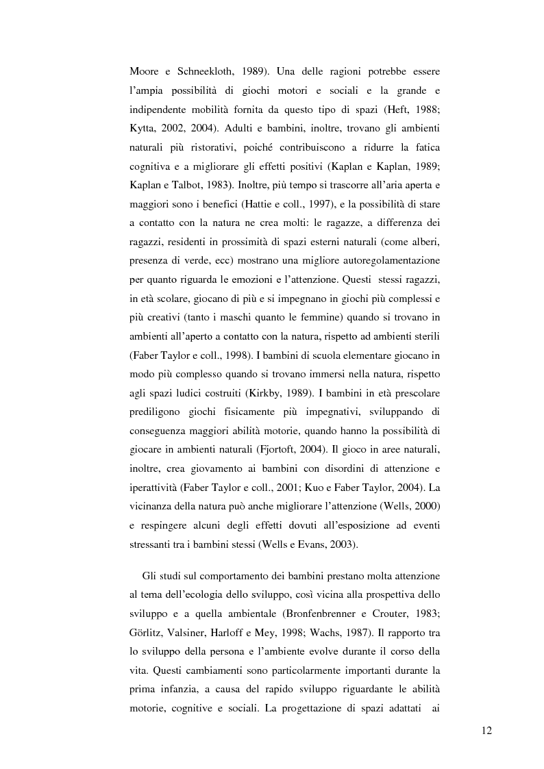 Anteprima della tesi: Il ruolo dell'ambiente fisico nel comportamento del bambino al nido, Pagina 5