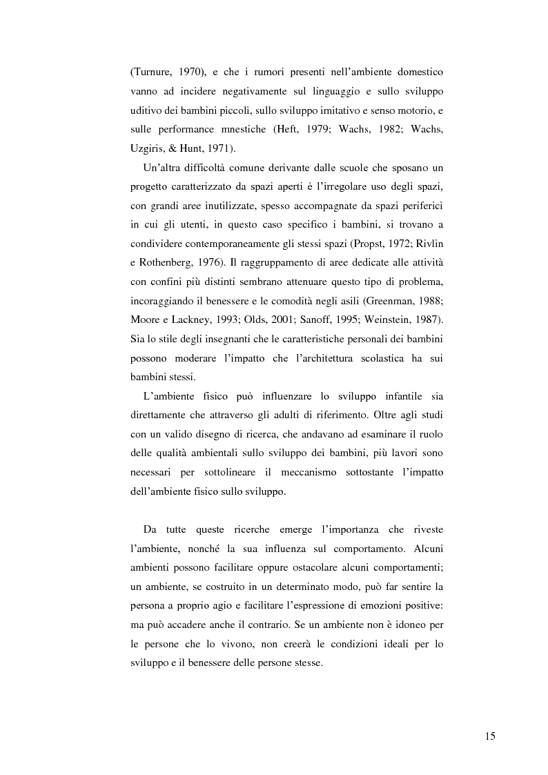 Anteprima della tesi: Il ruolo dell'ambiente fisico nel comportamento del bambino al nido, Pagina 8