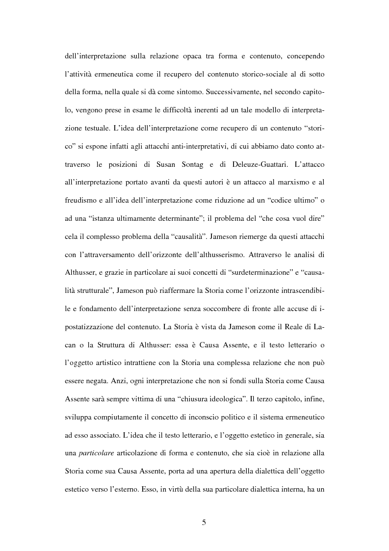 Anteprima della tesi: L'ermeneutica dialettica di Fredric Jameson, Pagina 4