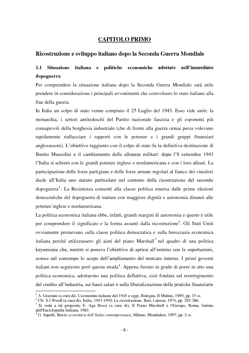 Anteprima della tesi: Diseguaglianze sociali e sviluppo economico dalla fine della Seconda Guerra Mondiale agli anni ’90 in Italia, Pagina 3