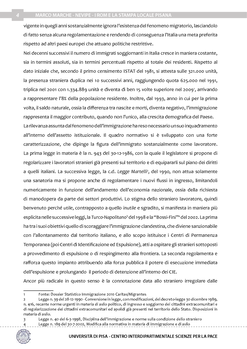 Anteprima della tesi: Nevipe: i Rom e la stampa locale pisana, Pagina 5