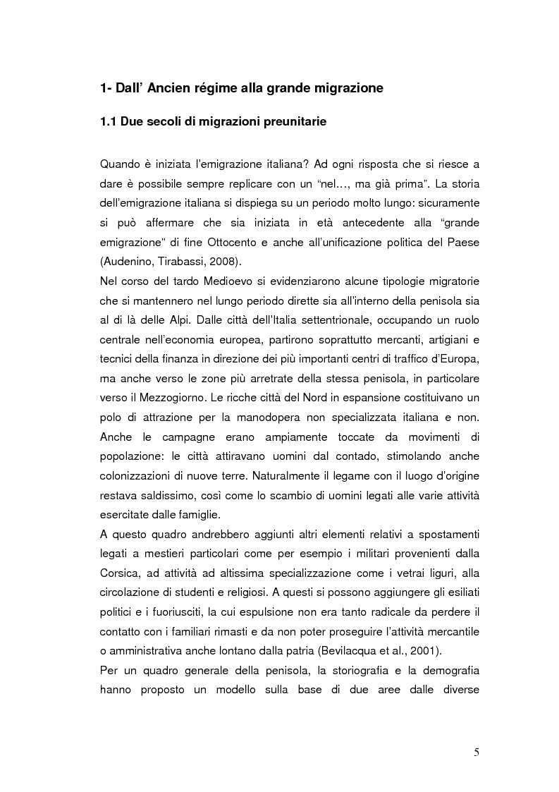 Anteprima della tesi: Passato e presente dell'emigrazione italiana, Pagina 4