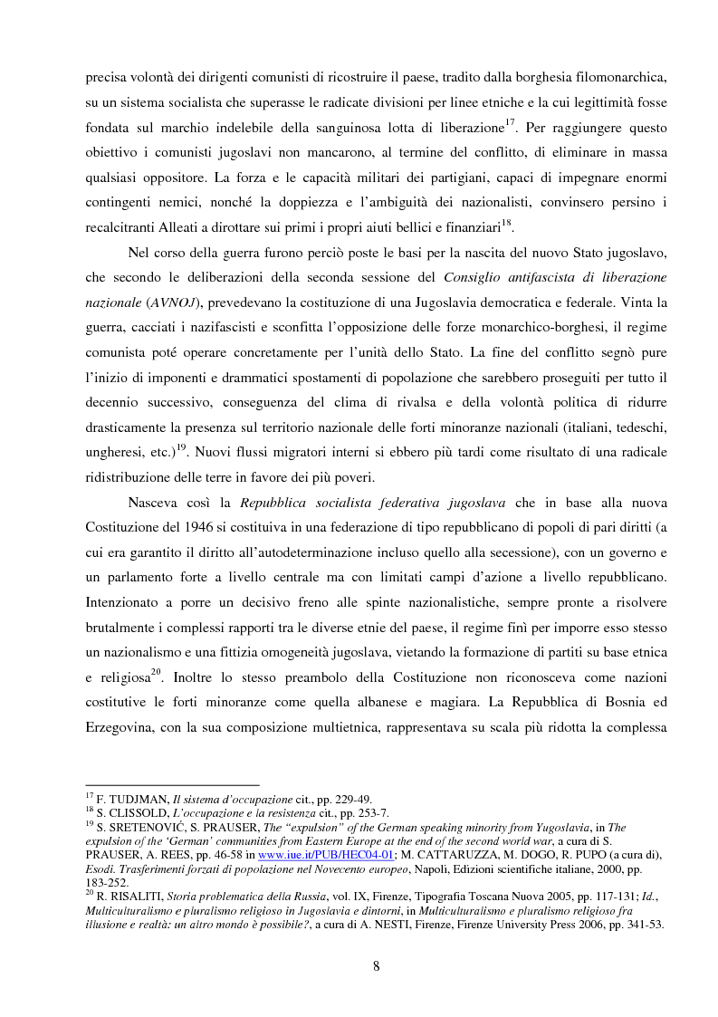 Anteprima della tesi: La Jugoslavia dal 1941 al 2000: tra esodi, scontri etnici e movimenti di popolazione, Pagina 5